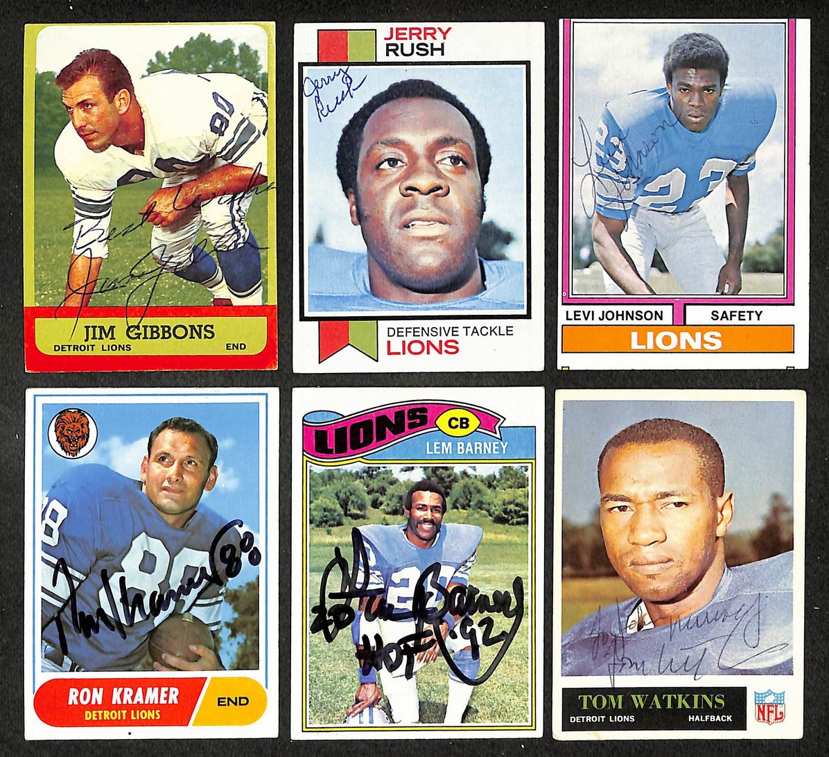 Lot of (13) Signed/Autographed Detroit Lions Football Trading Cards 210461