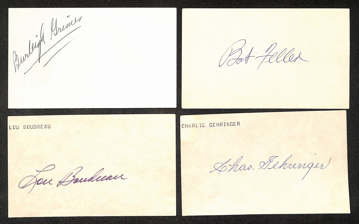 Lot of (8) Baseball HOF'ers Signed/Autographed 3x5 Index Cards  209721