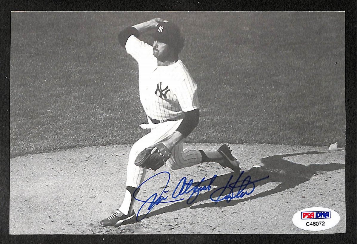 Jim Catfish Hunter HOF Signed/Autographed 4.5x7 B/W Photo NY Yankees 209723