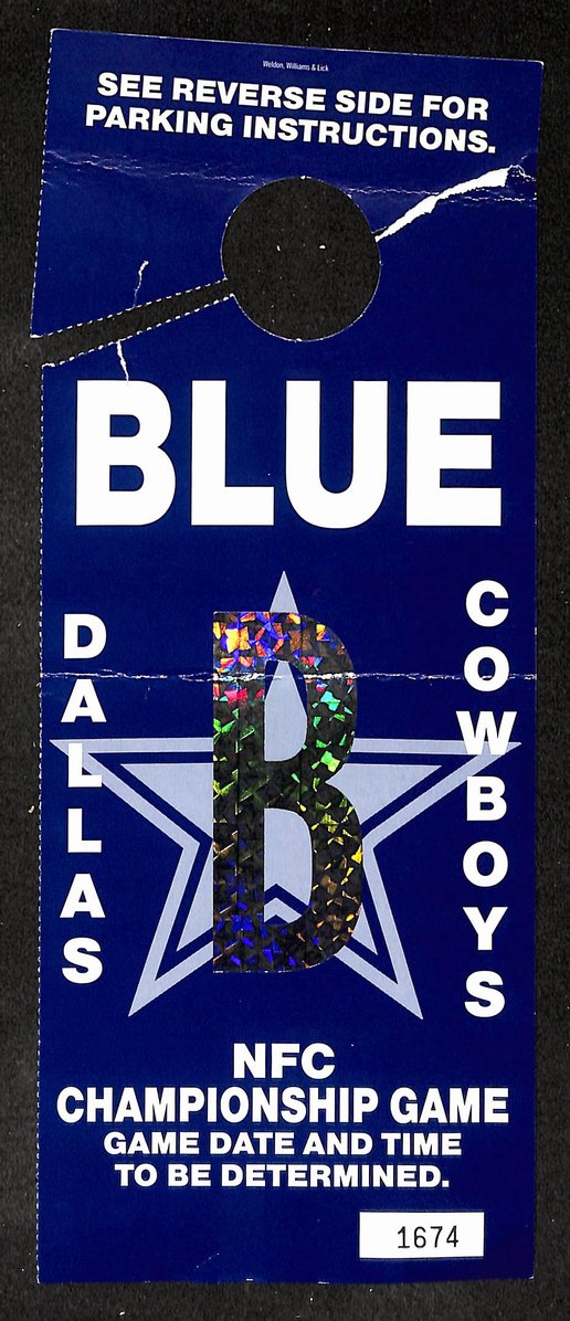 1/14/1996 NFC Championship Ticket Stub/Parkiing Pass Cowboys vs. Packers 209725