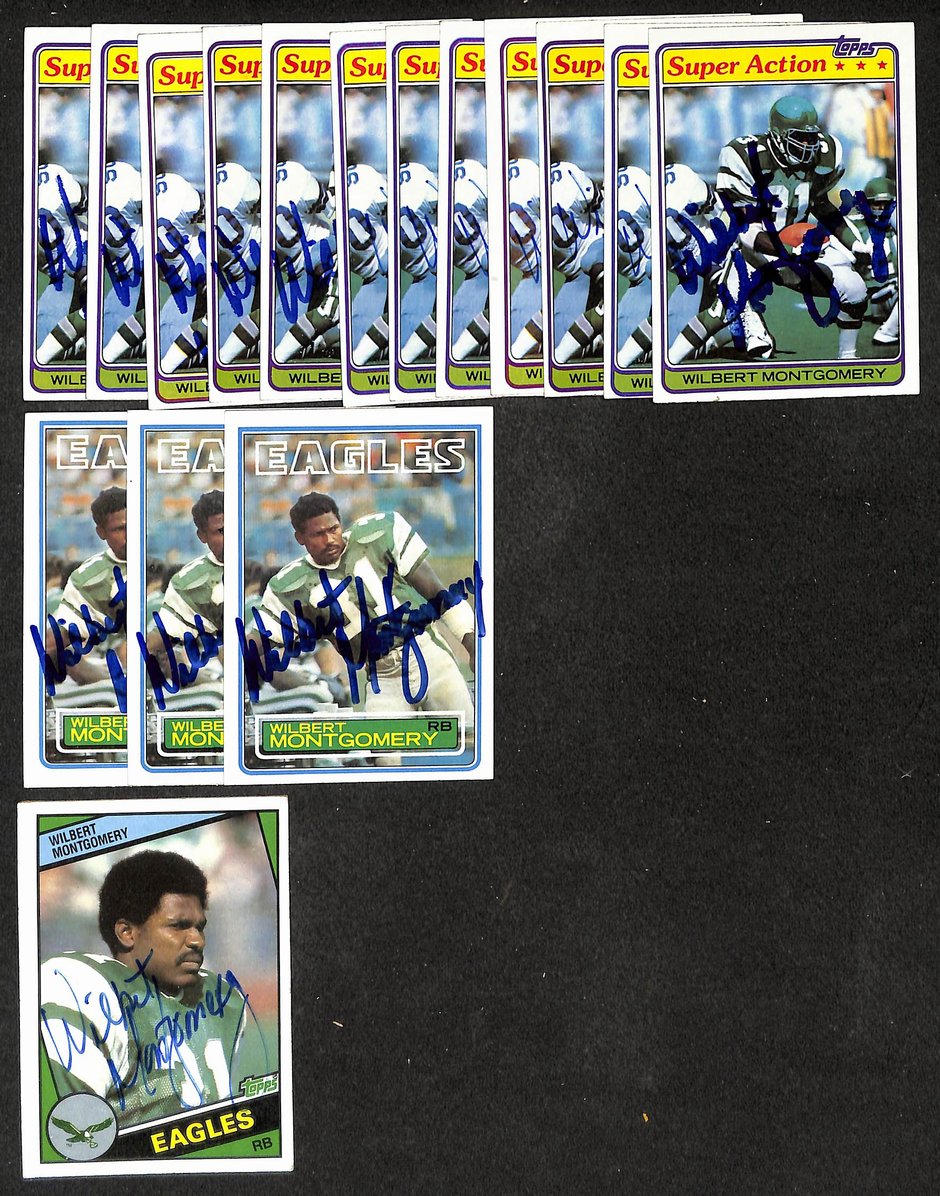 Lot of (16) Wilbert Montgomery Philadelphia Eagles Football Trading Cards 209865