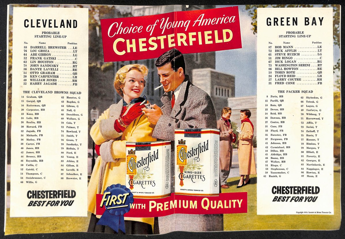 9/27/1955 NFL Game Program Green Bay Packers vs. Cleveland Browns 210432