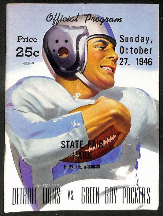10/27/1946 NFL Game Program Detroit Lions vs. Green Bay Packers 210433
