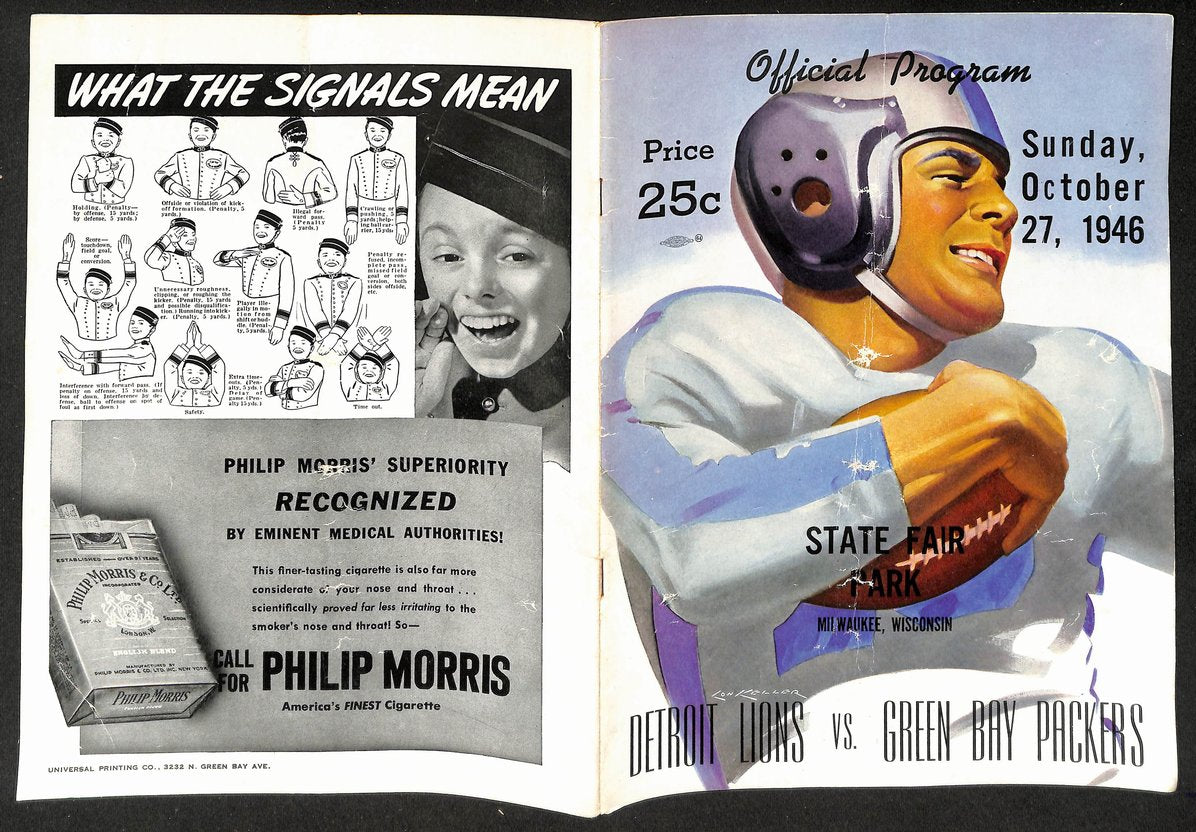 10/27/1946 NFL Game Program Detroit Lions vs. Green Bay Packers 210433