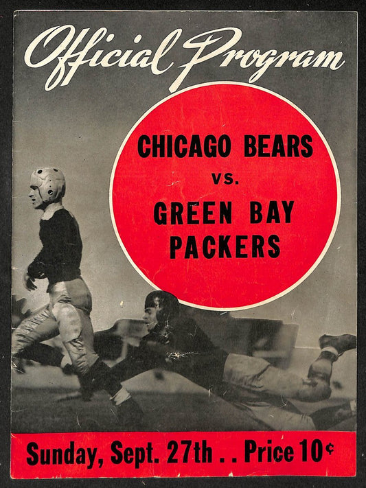 9/27/1942 NFL Game Program Chicago Bears vs. Green Bay Packers 210434