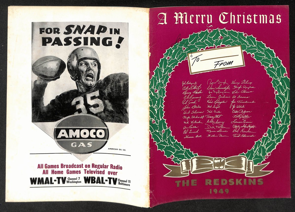 12/4/1949 NFL Game Program Washington Redskins vs. Green Bay Packers 210435