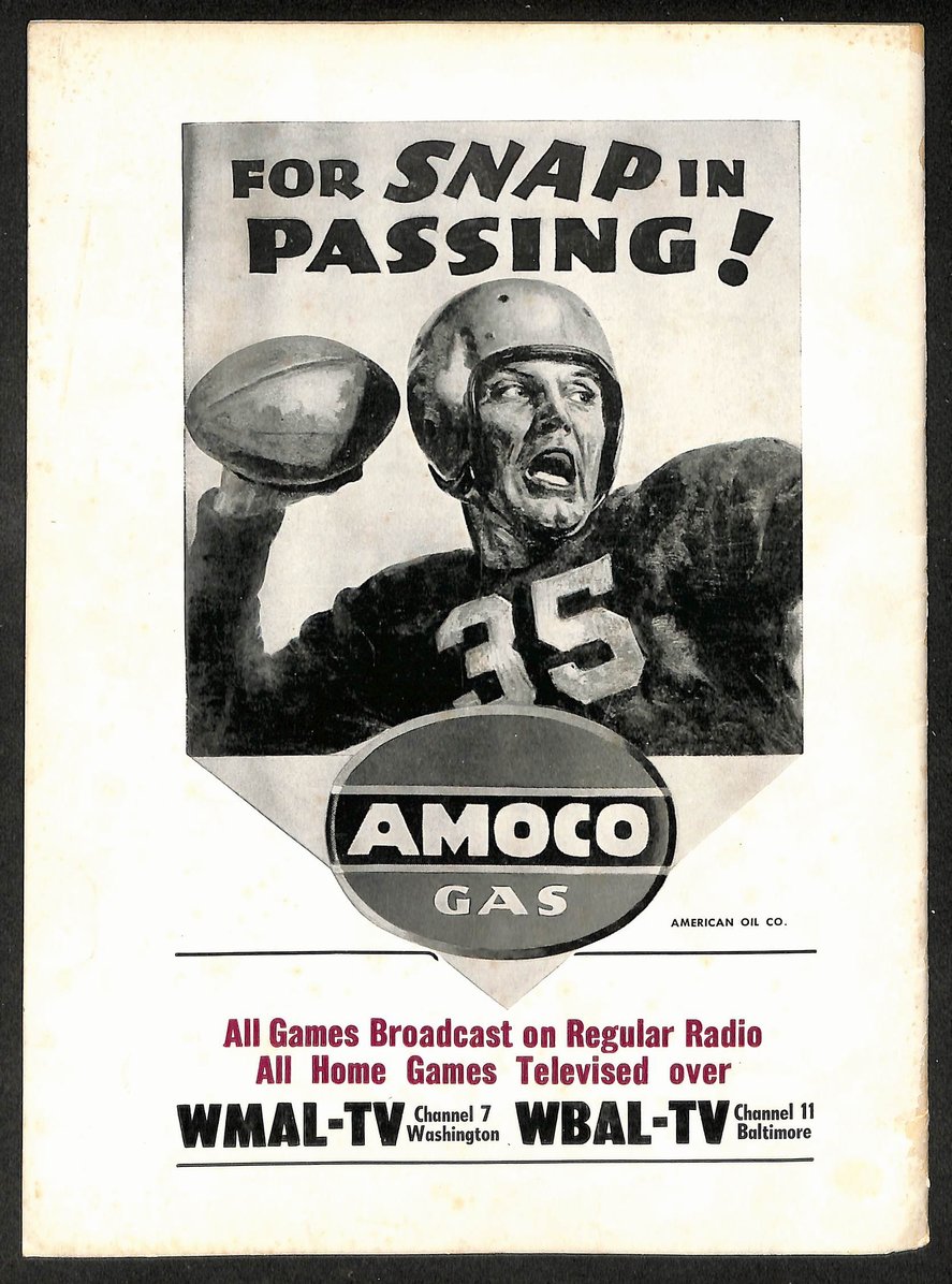 12/4/1949 NFL Game Program Washington Redskins vs. Green Bay Packers 210435