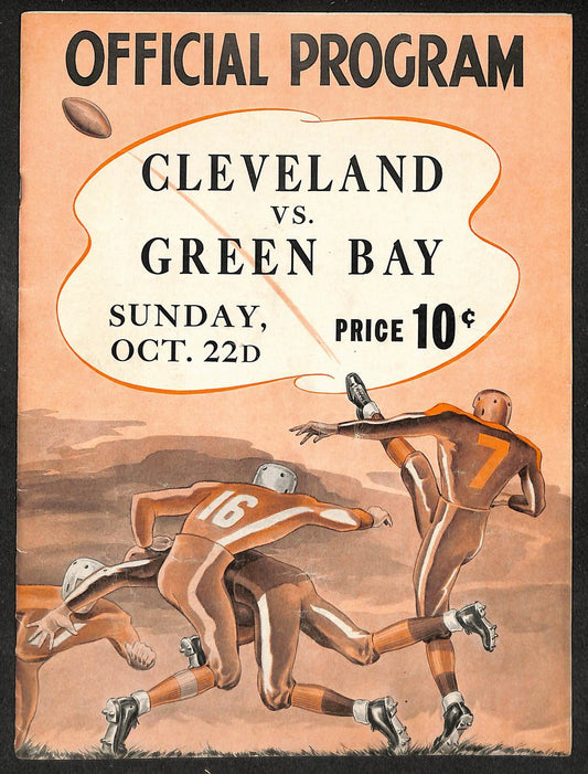 10/22/1944 NFL Game Program Cleveland Browns vs. Green Bay Packers 210438
