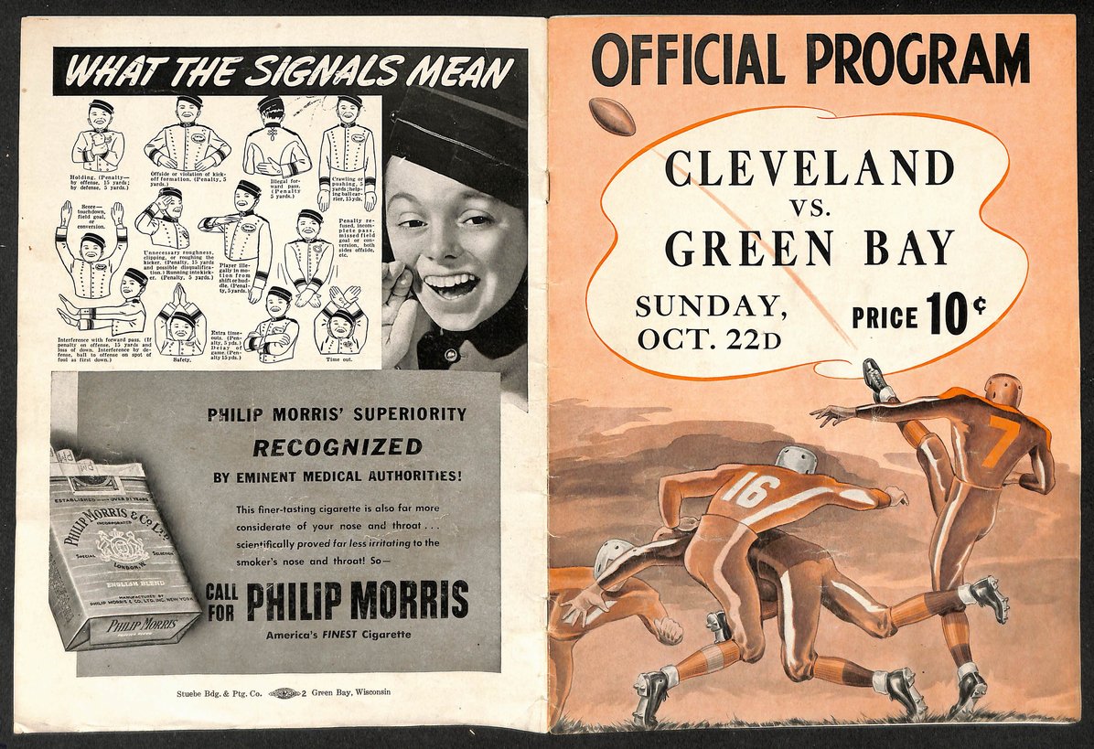 10/22/1944 NFL Game Program Cleveland Browns vs. Green Bay Packers 210438