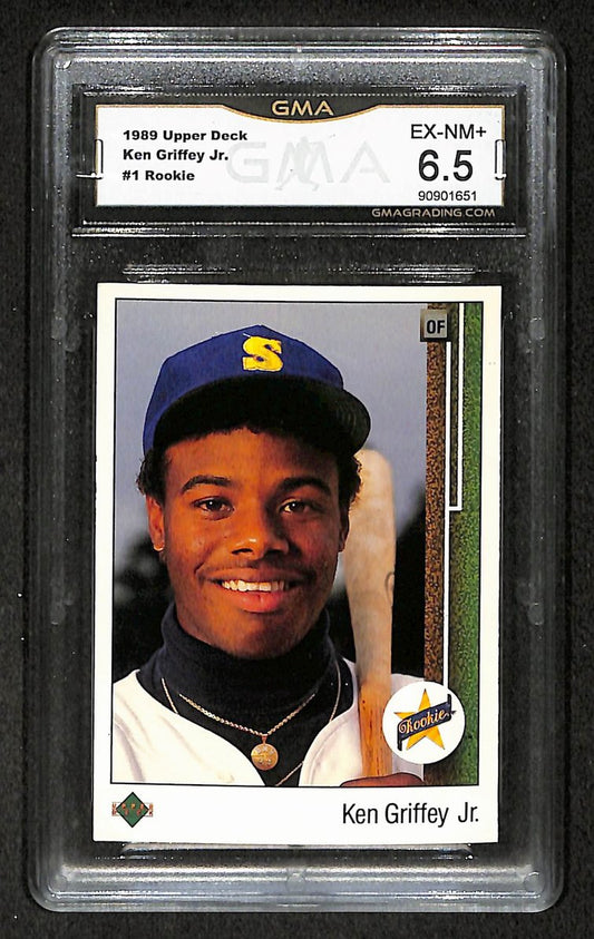 Ken Griffey Jr. HOF Mariners 1989 Upper Deck Rookie Card #1 GMA 6.5  209867