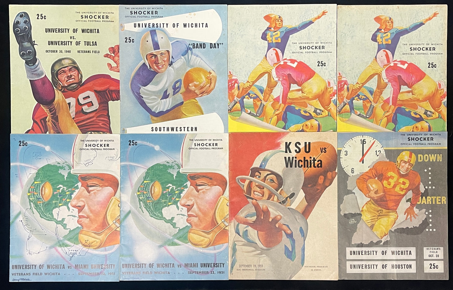 Lot of (14) 1948-1960 Wichita State NCAA College Football Game Programs 210439