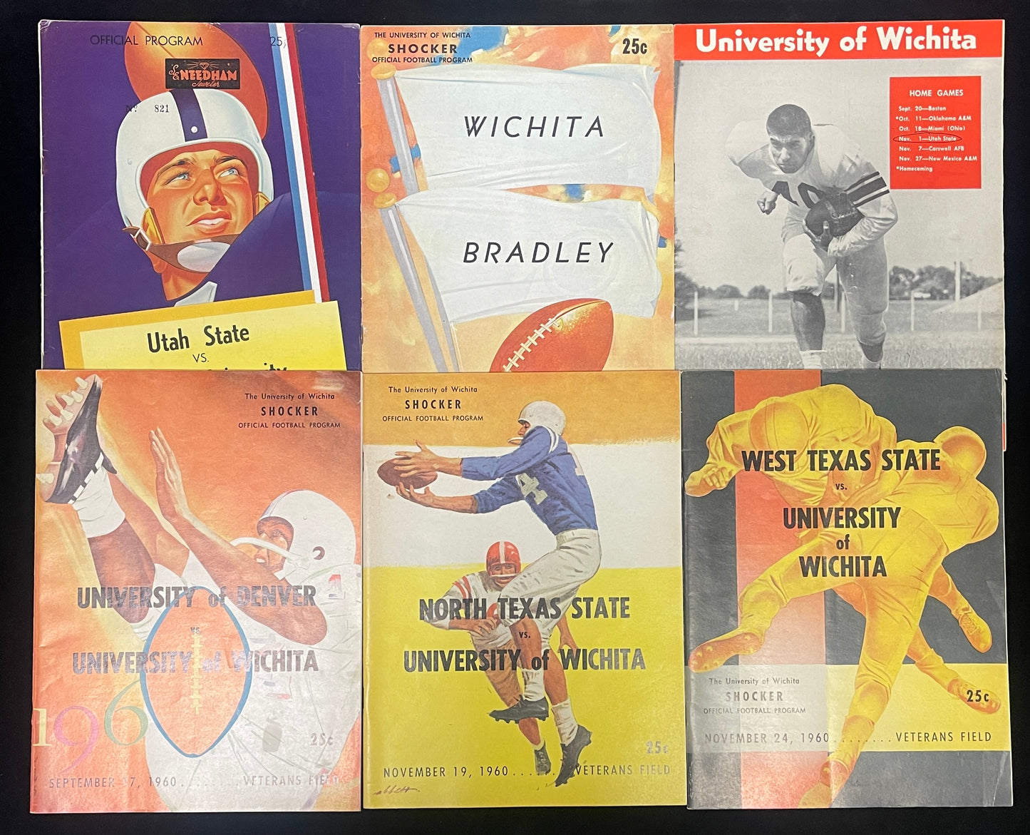 Lot of (14) 1948-1960 Wichita State NCAA College Football Game Programs 210439