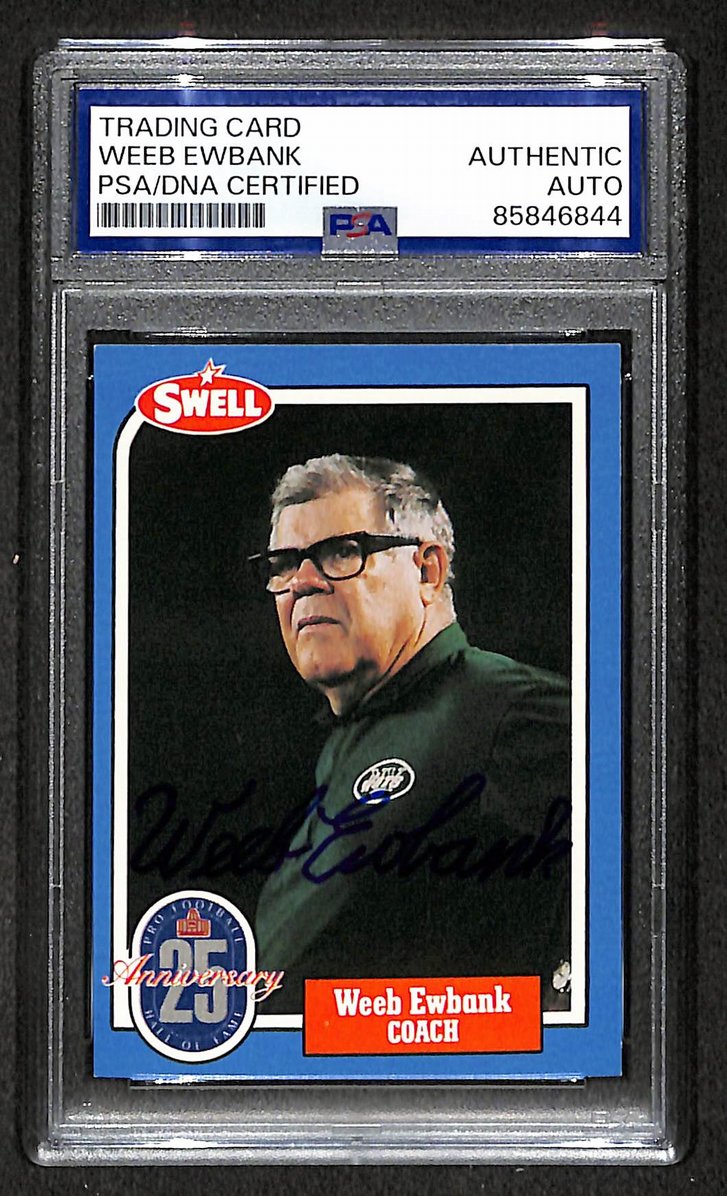 Weeb Ewbank HOF 1988 Swell Card Autographed/Signed Jets PSA/DNA 210586