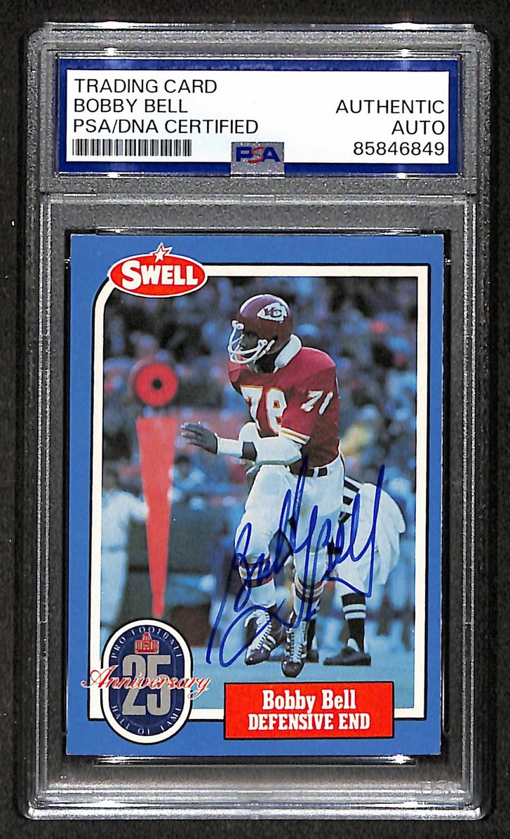 Bobby Bell HOF 1988 Swell Card Autographed/Signed Chiefs PSA/DNA 210591