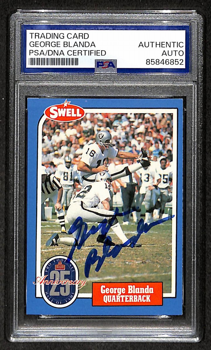 George Blanda HOF 1988 Swell Card Autographed/Signed Raiders PSA/DNA 210592