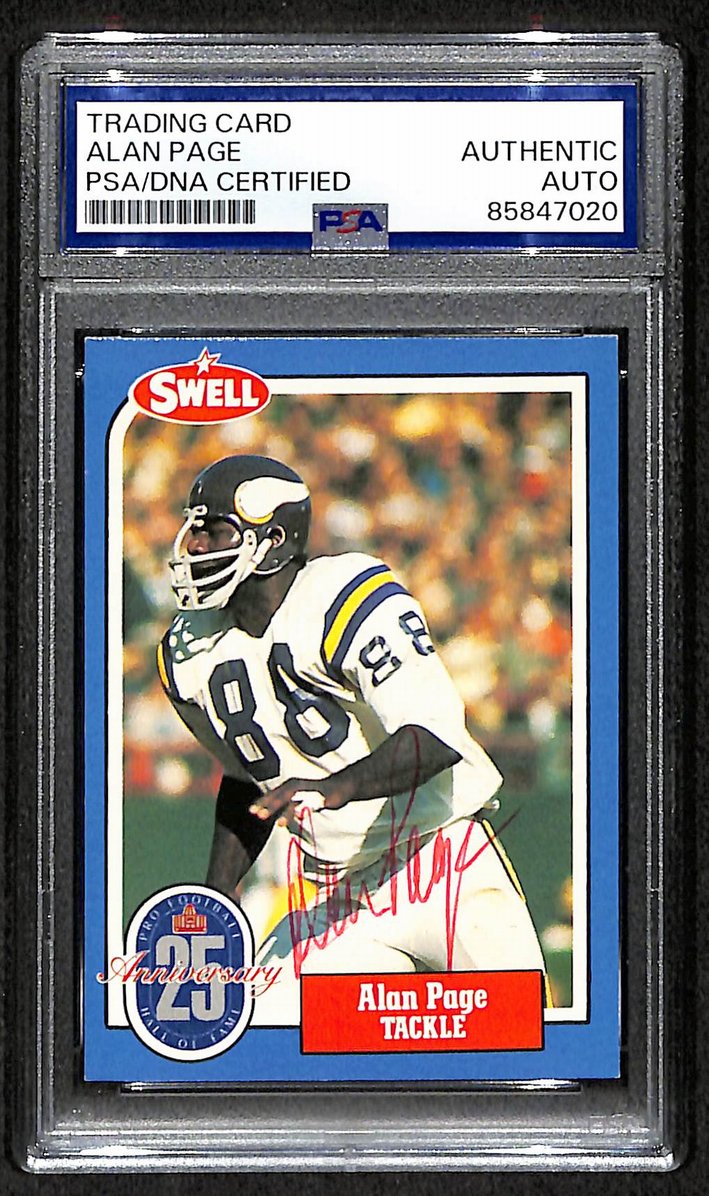 Alan Page HOF 1988 Swell Card Autographed/Signed Vikings PSA/DNA 210597