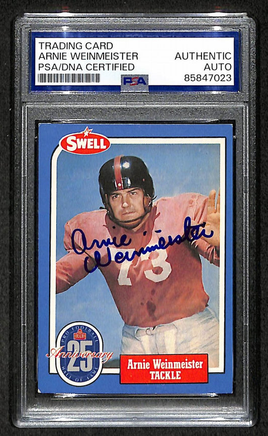 Arnie Weinmeister HOF 1988 Swell Card Autographed/Signed Giants PSA/DNA 210600