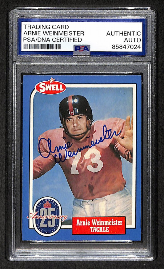 Arnie Weinmeister HOF 1988 Swell Card Autographed/Signed Giants PSA/DNA 210601
