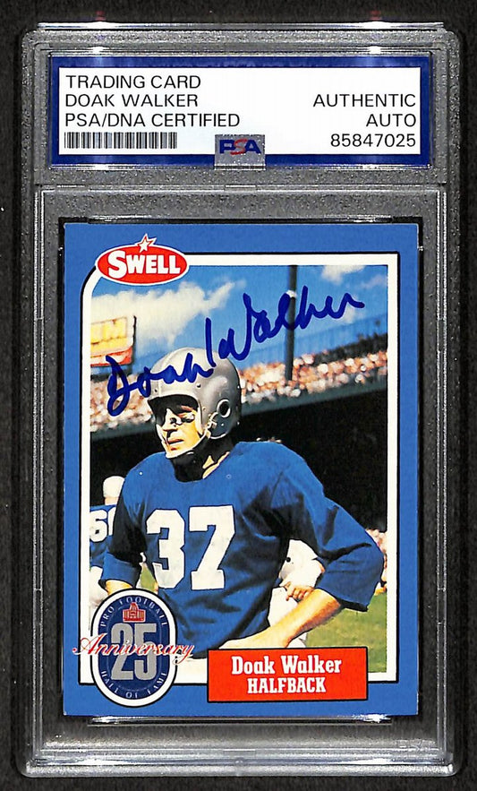 Doak Walker HOF 1988 Swell Card Autographed/Signed Lions PSA/DNA 210602