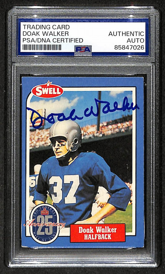 Doak Walker HOF 1988 Swell Card Autographed/Signed Lions PSA/DNA 210603