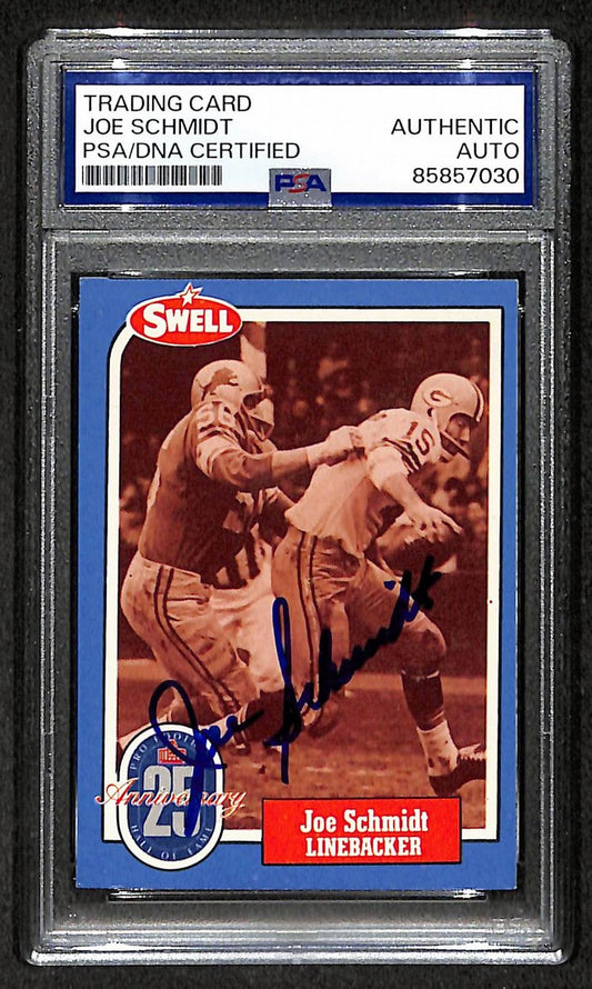 Joe Schmidt HOF 1988 Swell Card Autographed/Signed Lions PSA/DNA 210605
