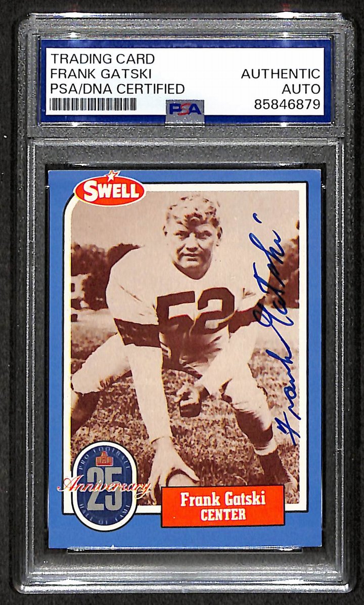 Frank Gatski HOF 1988 Swell Card Autographed/Signed Browns PSA/DNA 210606
