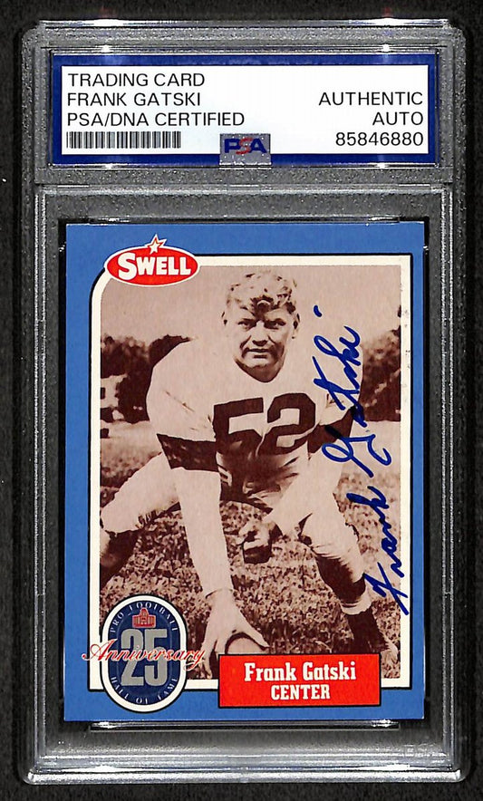 Frank Gatski HOF 1988 Swell Card Autographed/Signed Browns PSA/DNA 210607