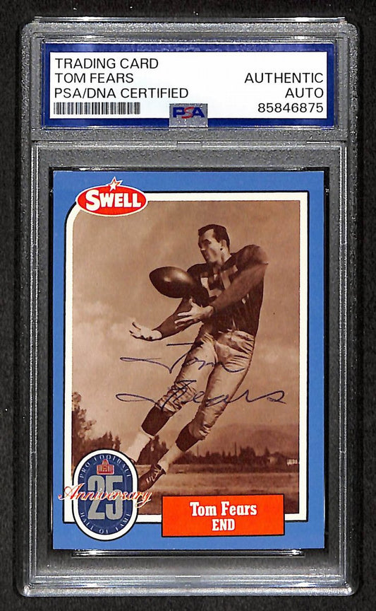 Tom Fears HOF 1988 Swell Card Autographed/Signed Rams PSA/DNA 210613