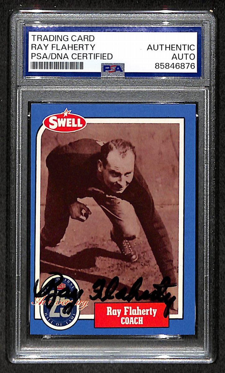 Ray Flaherty HOF 1988 Swell Card Autographed/Signed Giants PSA/DNA 210614