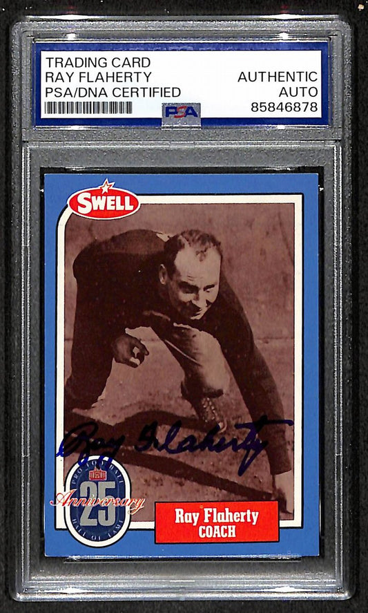 Ray Flaherty HOF 1988 Swell Card Autographed/Signed Giants PSA/DNA 210615