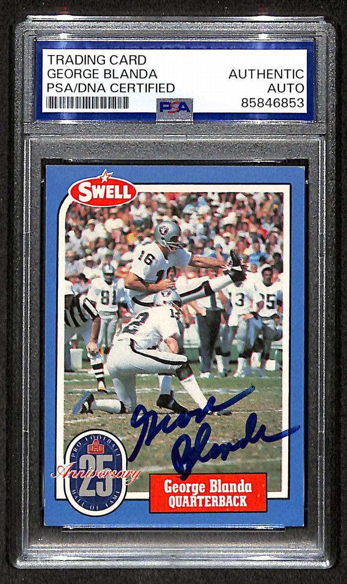 George Blanda HOF 1988 Swell Card Autographed/Signed Raiders PSA/DNA 210616