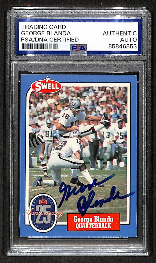 George Blanda HOF 1988 Swell Card Autographed/Signed Raiders PSA/DNA 210616