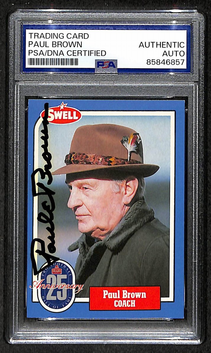Paul Brown HOF 1988 Swell Card Autographed/Signed Browns PSA/DNA 210617
