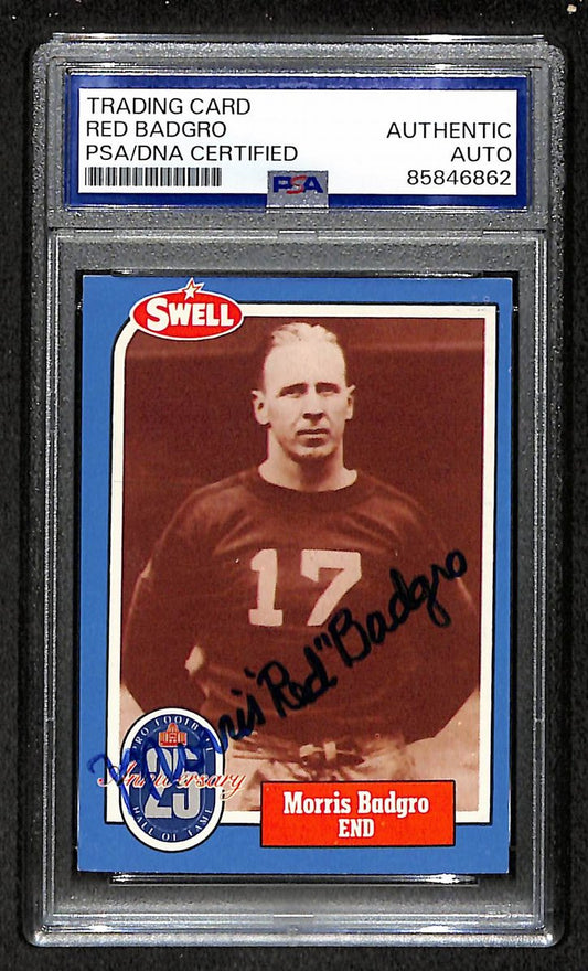 Red Badgro HOF 1988 Swell Card Autographed/Signed Giants PSA/DNA 210620