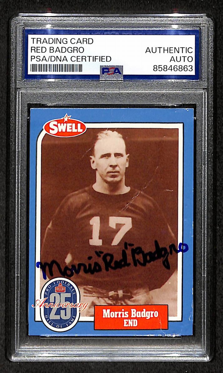 Red Badgro HOF 1988 Swell Card Autographed/Signed Giants PSA/DNA 210621