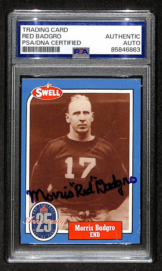 Red Badgro HOF 1988 Swell Card Autographed/Signed Giants PSA/DNA 210621