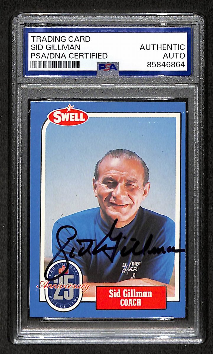 Sid Gillman HOF 1988 Swell Card Autographed/Signed Chargers PSA/DNA 210622