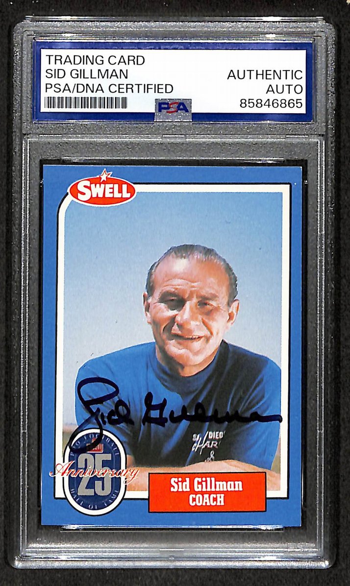 Sid Gillman HOF 1988 Swell Card Autographed/Signed Chargers PSA/DNA 210623