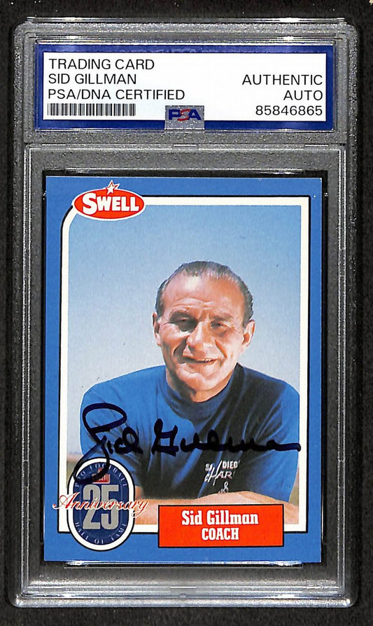 Sid Gillman HOF 1988 Swell Card Autographed/Signed Chargers PSA/DNA 210623