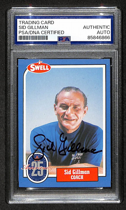 Sid Gillman HOF 1988 Swell Card Autographed/Signed Chargers PSA/DNA 210624