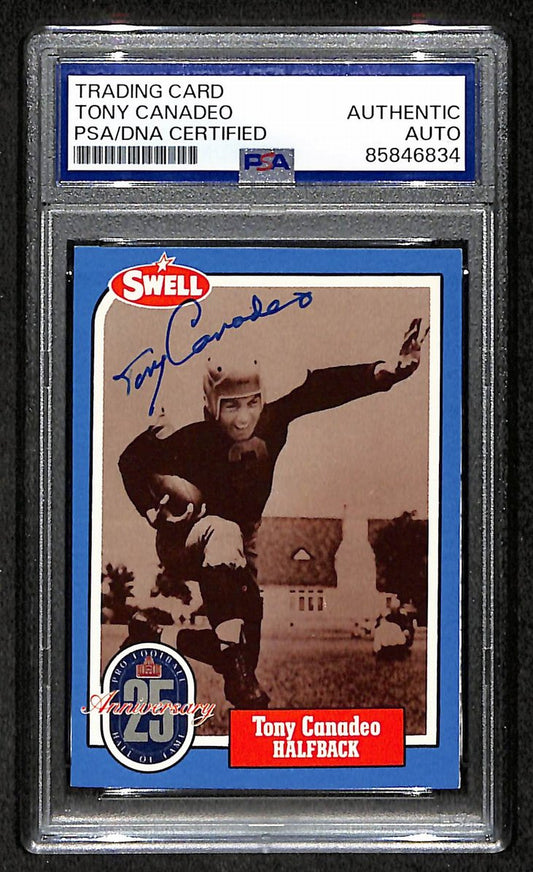 Tony Canadeo HOF 1988 Swell Card Autographed/Signed Packers PSA/DNA 210627