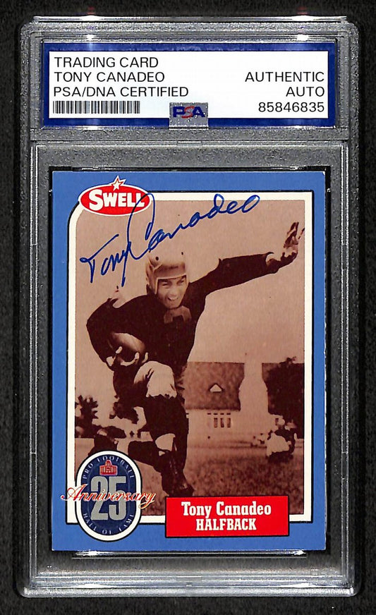Tony Canadeo HOF 1988 Swell Card Autographed/Signed Packers PSA/DNA 210628