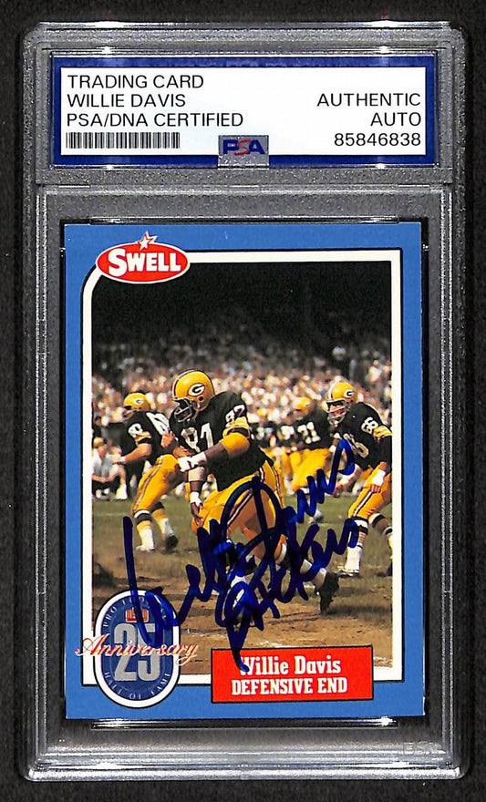 Willie Davis HOF 1988 Swell Card Autographed/Signed Packers PSA/DNA 210631