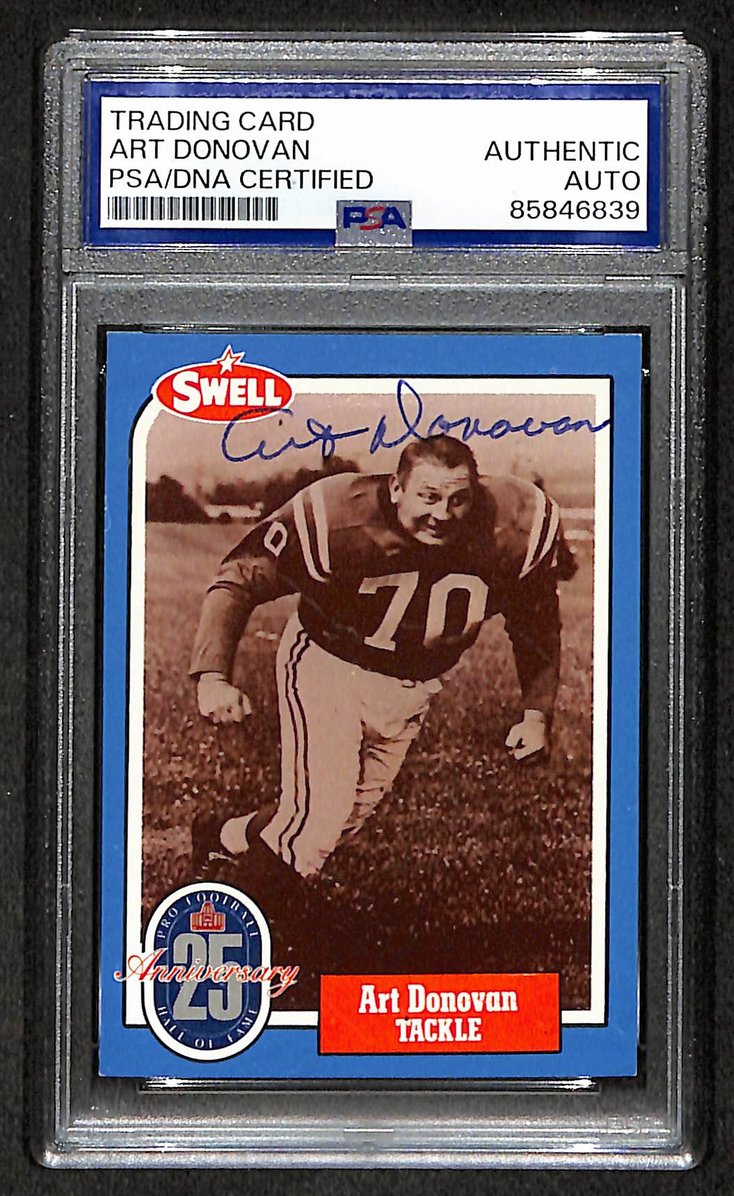 Art Donovan HOF 1988 Swell Card Autographed/Signed Colts PSA/DNA 210632