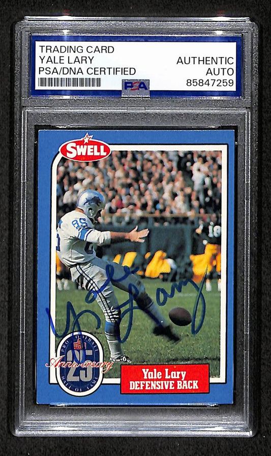 Yale Lary HOF 1988 Swell Card Autographed/Signed Lions PSA/DNA 210636