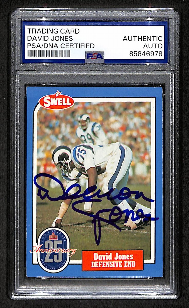 David Jones HOF 1988 Swell Card Autographed/Signed Rams PSA/DNA 210645