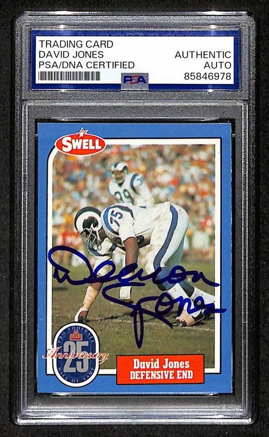 David Jones HOF 1988 Swell Card Autographed/Signed Rams PSA/DNA 210645