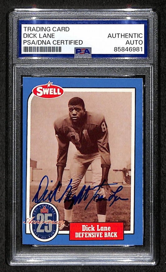 Dick Lane HOF 1988 Swell Card Autographed/Signed Lions PSA/DNA 210647