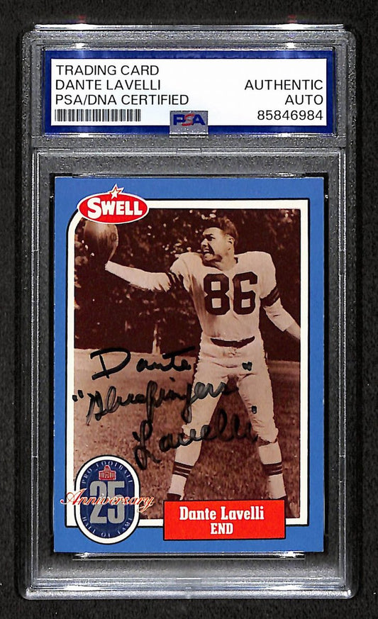 Dante Lavelli HOF 1988 Swell Card Autographed/Signed Browns PSA/DNA 210650