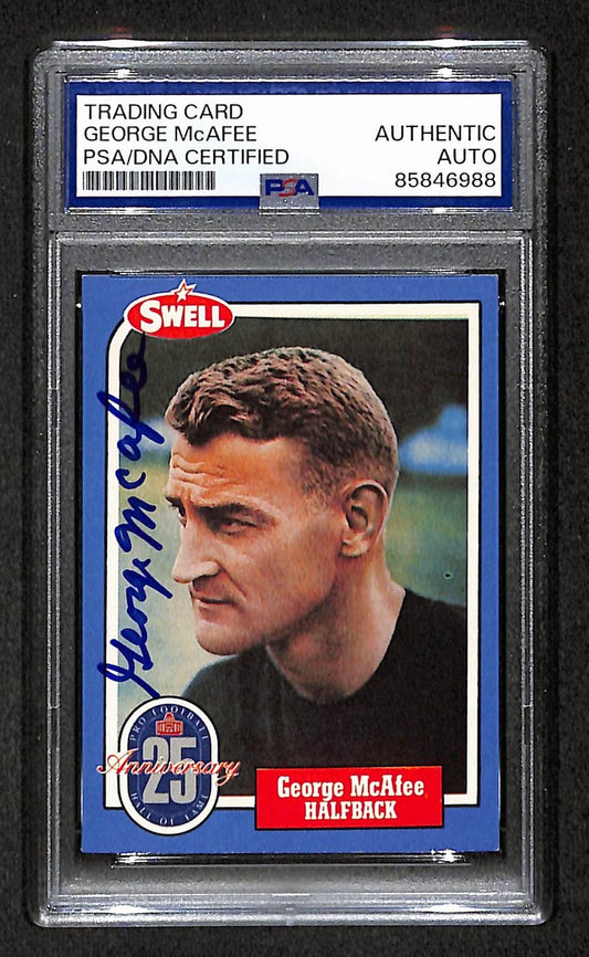 George McAfee HOF 1988 Swell Card Autographed/Signed Bears PSA/DNA 210654